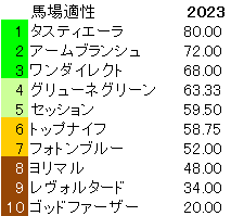 2023　弥生賞　馬場適性理数